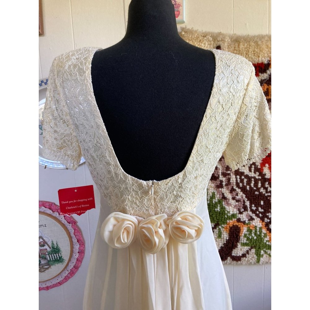 70's/80's deadstock Lanz of Salzburg low back cream cottagecore gown